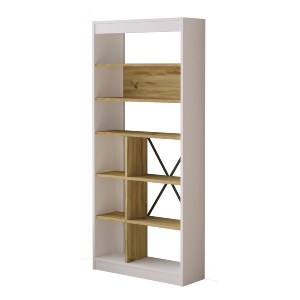 Artelibre - 15350064 ΒΙΒΛΙΟΘΗΚΗ ARTELIBRE BELVEDERE ΛΕΥΚΟ/ΦΥΣΙΚΟ ΜΟΡΙΟΣΑΝΙΔΑ 75.6X25X170CM