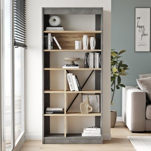 Artelibre - 15350065 ΒΙΒΛΙΟΘΗΚΗ ARTELIBRE BELVEDERE ΓΚΡΙ ΜΕ ΕΦΕ ΤΣΙΜΕΝΤΟ/ΦΥΣΙΚΟ ΜΟΡΙΟΣΑΝΙΔΑ 75.6X25X170CM