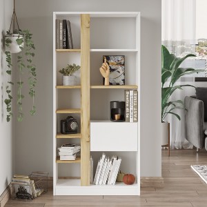 Artelibre - 15350068 ΒΙΒΛΙΟΘΗΚΗ ARTELIBRE BEXLEY ΛΕΥΚΟ/ΦΥΣΙΚΟ ΜΟΡΙΟΣΑΝΙΔΑ 75.6X25X160CM