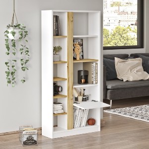 Artelibre - 15350068 ΒΙΒΛΙΟΘΗΚΗ ARTELIBRE BEXLEY ΛΕΥΚΟ/ΦΥΣΙΚΟ ΜΟΡΙΟΣΑΝΙΔΑ 75.6X25X160CM