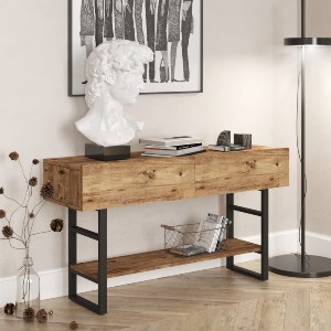 Artelibre - 15350070 ΚΟΝΣΟΛΑ ARTELIBRE BICKLEY ΠΕΥΚΟ/ΜΑΥΡΟ ΜΟΡΙΟΣΑΝΙΔΑ/ΜΕΤΑΛΛΟ 139X75.7X43CM