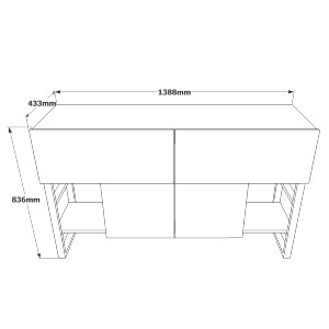 Artelibre - 15350071 ΚΟΝΣΟΛΑ ARTELIBRE BLACKFEN ΠΕΥΚΟ/ΜΑΥΡΟ ΜΟΡΙΟΣΑΝΙΔΑ/ΜΕΤΑΛΛΟ 139X83.6X43CM