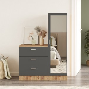 Artelibre - 15350072 ΤΟΥΑΛΕΤΑ ARTELIBRE BLENDON ΠΕΥΚΟ/ΑΝΘΡΑΚΙ ΜΟΡΙΟΣΑΝΙΔΑ/ΓΥΑΛΙ 60X47X72CM/40X47X140CM