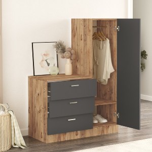 Artelibre - 15350072 ΤΟΥΑΛΕΤΑ ARTELIBRE BLENDON ΠΕΥΚΟ/ΑΝΘΡΑΚΙ ΜΟΡΙΟΣΑΝΙΔΑ/ΓΥΑΛΙ 60X47X72CM/40X47X140CM