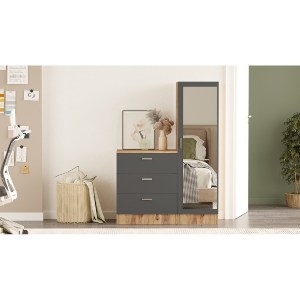 Artelibre - 15350072 ΤΟΥΑΛΕΤΑ ARTELIBRE BLENDON ΠΕΥΚΟ/ΑΝΘΡΑΚΙ ΜΟΡΙΟΣΑΝΙΔΑ/ΓΥΑΛΙ 60X47X72CM/40X47X140CM