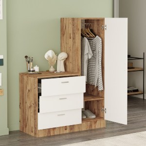Artelibre - 15350073 ΤΟΥΑΛΕΤΑ ARTELIBRE BLENDON ΠΕΥΚΟ/ΛΕΥΚΟ ΜΟΡΙΟΣΑΝΙΔΑ/ΓΥΑΛΙ 60X47X72CM/40X47X140CM