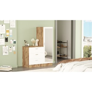 Artelibre - 15350073 ΤΟΥΑΛΕΤΑ ARTELIBRE BLENDON ΠΕΥΚΟ/ΛΕΥΚΟ ΜΟΡΙΟΣΑΝΙΔΑ/ΓΥΑΛΙ 60X47X72CM/40X47X140CM