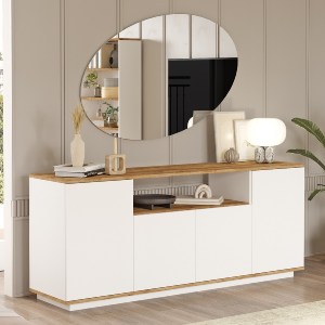 Artelibre - 15350076 ΚΟΝΣΟΛΑ ARTELIBRE BOWES ΠΕΥΚΟ/ΛΕΥΚΟ ΜΟΡΙΟΣΑΝΙΔΑ 180X44.5X75CM
