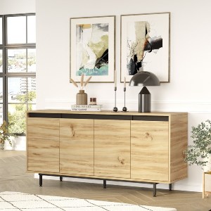 Artelibre - 15350077 ΚΟΝΣΟΛΑ ARTELIBRE BRENTFORD ΦΥΣΙΚΟ/ΜΑΥΡΟ ΜΟΡΙΟΣΑΝΙΔΑ/ΜΕΤΑΛΛΟ 160X44.5X75.6CM