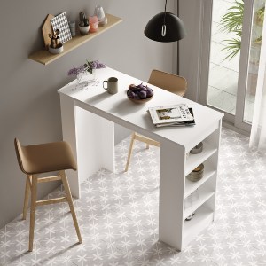 Artelibre - 15350081 ΤΡΑΠΕΖΙ BAR ARTELIBRE BROCKLEY ΛΕΥΚΟ ΜΟΡΙΟΣΑΝΙΔΑ 120X51.6X101.8CM