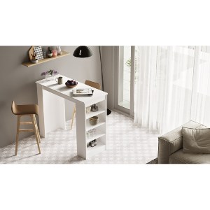 Artelibre - 15350081 ΤΡΑΠΕΖΙ BAR ARTELIBRE BROCKLEY ΛΕΥΚΟ ΜΟΡΙΟΣΑΝΙΔΑ 120X51.6X101.8CM