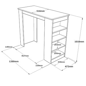 Artelibre - 15350081 ΤΡΑΠΕΖΙ BAR ARTELIBRE BROCKLEY ΛΕΥΚΟ ΜΟΡΙΟΣΑΝΙΔΑ 120X51.6X101.8CM