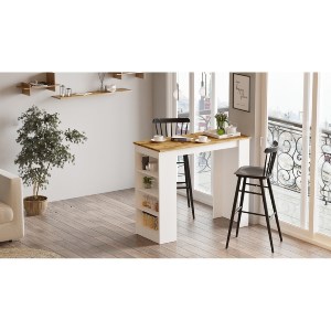 Artelibre - 15350082 ΤΡΑΠΕΖΙ BAR ARTELIBRE BROCKLEY ΠΕΥΚΟ/ΛΕΥΚΟ ΜΟΡΙΟΣΑΝΙΔΑ 120X51.6X101.8CM