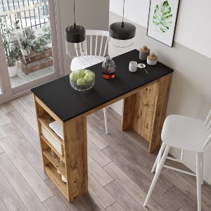 Artelibre - 15350083 ΤΡΑΠΕΖΙ BAR ARTELIBRE BROCKLEY ΠΕΥΚΟ/ΜΑΥΡΟ ΜΟΡΙΟΣΑΝΙΔΑ 120X51.6X101.8CM