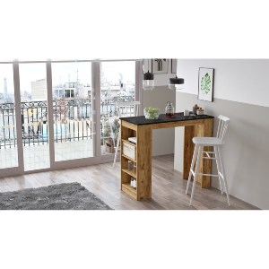 Artelibre - 15350083 ΤΡΑΠΕΖΙ BAR ARTELIBRE BROCKLEY ΠΕΥΚΟ/ΜΑΥΡΟ ΜΟΡΙΟΣΑΝΙΔΑ 120X51.6X101.8CM