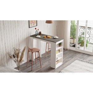 Artelibre - 15350084 ΤΡΑΠΕΖΙ BAR ARTELIBRE BROCKLEY ΛΕΥΚΟ/ΓΚΡΙ ΜΕ ΕΦΕ ΤΣΙΜΕΝΤΟ ΜΟΡΙΟΣΑΝΙΔΑ 120X51.6X101.8CM