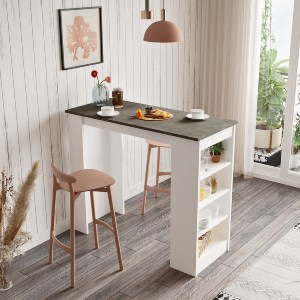 Artelibre - 15350084 ΤΡΑΠΕΖΙ BAR ARTELIBRE BROCKLEY ΛΕΥΚΟ/ΓΚΡΙ ΜΕ ΕΦΕ ΤΣΙΜΕΝΤΟ ΜΟΡΙΟΣΑΝΙΔΑ 120X51.6X101.8CM