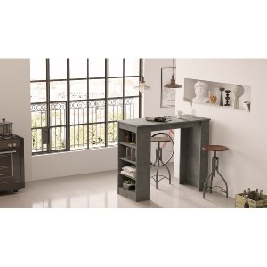 Artelibre - 15350085 ΤΡΑΠΕΖΙ BAR ARTELIBRE BROCKLEY ΓΚΡΙ ΜΕ ΕΦΕ ΤΣΙΜΕΝΤΟ ΜΟΡΙΟΣΑΝΙΔΑ 120X51.6X101.8CM