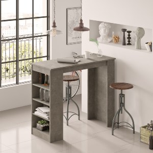 Artelibre - 15350085 ΤΡΑΠΕΖΙ BAR ARTELIBRE BROCKLEY ΓΚΡΙ ΜΕ ΕΦΕ ΤΣΙΜΕΝΤΟ ΜΟΡΙΟΣΑΝΙΔΑ 120X51.6X101.8CM