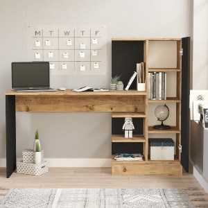 Artelibre - 15350088 ΓΡΑΦΕΙΟ ARTELIBRE CAMDEN ΠΕΥΚΟ/ΜΑΥΡΟ ΜΟΡΙΟΣΑΝΙΔΑ 152.3X40X120CM