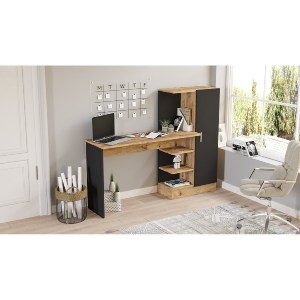 Artelibre - 15350088 ΓΡΑΦΕΙΟ ARTELIBRE CAMDEN ΠΕΥΚΟ/ΜΑΥΡΟ ΜΟΡΙΟΣΑΝΙΔΑ 152.3X40X120CM