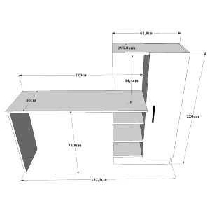 Artelibre - 15350088 ΓΡΑΦΕΙΟ ARTELIBRE CAMDEN ΠΕΥΚΟ/ΜΑΥΡΟ ΜΟΡΙΟΣΑΝΙΔΑ 152.3X40X120CM