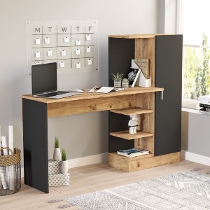 Artelibre - 15350088 ΓΡΑΦΕΙΟ ARTELIBRE CAMDEN ΠΕΥΚΟ/ΜΑΥΡΟ ΜΟΡΙΟΣΑΝΙΔΑ 152.3X40X120CM