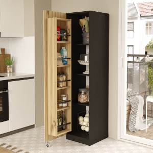 Artelibre - 15350104 ΝΤΟΥΛΑΠΙ ΤΡΟΦΙΜΩΝ ARTELIBRE COLNEY ΦΥΣΙΚΟ/ΜΑΥΡΟ ΜΟΡΙΟΣΑΝΙΔΑ 41.7X44.3X176.4CM