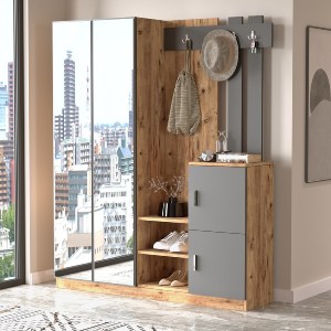 Artelibre - 15350107 ΕΠΙΠΛΟ ΕΙΣΟΔΟΥ ARTELIBRE CRAYFORD ΠΕΥΚΟ/ΑΝΘΡΑΚΙ ΜΟΡΙΟΣΑΝΙΔΑ/ΓΥΑΛΙ 147X35X180CM