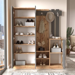 Artelibre - 15350107 ΕΠΙΠΛΟ ΕΙΣΟΔΟΥ ARTELIBRE CRAYFORD ΠΕΥΚΟ/ΑΝΘΡΑΚΙ ΜΟΡΙΟΣΑΝΙΔΑ/ΓΥΑΛΙ 147X35X180CM