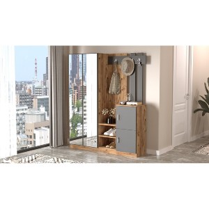 Artelibre - 15350107 ΕΠΙΠΛΟ ΕΙΣΟΔΟΥ ARTELIBRE CRAYFORD ΠΕΥΚΟ/ΑΝΘΡΑΚΙ ΜΟΡΙΟΣΑΝΙΔΑ/ΓΥΑΛΙ 147X35X180CM
