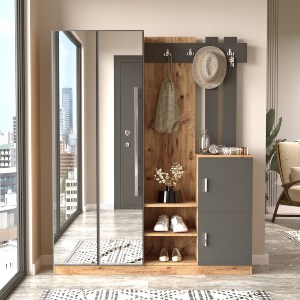 Artelibre - 15350107 ΕΠΙΠΛΟ ΕΙΣΟΔΟΥ ARTELIBRE CRAYFORD ΠΕΥΚΟ/ΑΝΘΡΑΚΙ ΜΟΡΙΟΣΑΝΙΔΑ/ΓΥΑΛΙ 147X35X180CM