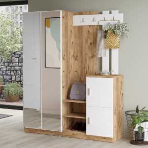 Artelibre - 15350108 ΕΠΙΠΛΟ ΕΙΣΟΔΟΥ ARTELIBRE CRAYFORD ΠΕΥΚΟ/ΛΕΥΚΟ ΜΟΡΙΟΣΑΝΙΔΑ/ΓΥΑΛΙ 147X35X180CM