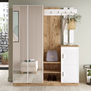 Artelibre - 15350108 ΕΠΙΠΛΟ ΕΙΣΟΔΟΥ ARTELIBRE CRAYFORD ΠΕΥΚΟ/ΛΕΥΚΟ ΜΟΡΙΟΣΑΝΙΔΑ/ΓΥΑΛΙ 147X35X180CM