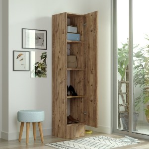 Artelibre - 15350113 ΠΑΠΟΥΤΣΟΘΗΚΗ ARTELIBRE DEPTFORD ΠΕΥΚΟ ΜΟΡΙΟΣΑΝΙΔΑ/ΜΕΤΑΛΛΟ 35.5X35.5X180CM