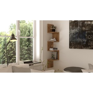 Artelibre - 15350117 ΡΑΦΙ ΤΟΙΧΟΥ ARTELIBRE DULWICH ΠΕΥΚΟ ΜΟΡΙΟΣΑΝΙΔΑ 22X22X117.2CM
