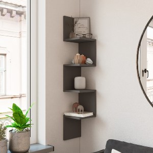 Artelibre - 15350118 ΡΑΦΙ ΤΟΙΧΟΥ ARTELIBRE DULWICH ΑΝΘΡΑΚΙ ΜΟΡΙΟΣΑΝΙΔΑ 22X22X117.2CM