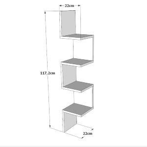 Artelibre - 15350118 ΡΑΦΙ ΤΟΙΧΟΥ ARTELIBRE DULWICH ΑΝΘΡΑΚΙ ΜΟΡΙΟΣΑΝΙΔΑ 22X22X117.2CM
