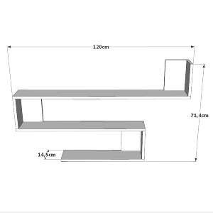 Artelibre - 15350119 ΡΑΦΙ ΤΟΙΧΟΥ ARTELIBRE EALING ΠΕΥΚΟ ΜΟΡΙΟΣΑΝΙΔΑ 120X145X71.4CM