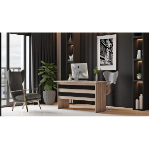 Artelibre - 15350129 ΓΡΑΦΕΙΟ ARTELIBRE EASTCOTE ΟΞΙΑ/ΜΑΥΡΟ ΜΟΡΙΟΣΑΝΙΔΑ 140X60X73.8CM