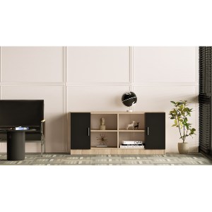 Artelibre - 15350133 ΒΙΒΛΙΟΘΗΚΗ ARTELIBRE EDMONTON ΟΞΙΑ/ΜΑΥΡΟ ΜΟΡΙΟΣΑΝΙΔΑ 139.8X46.3X61.8CM