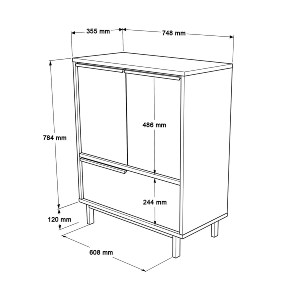 Artelibre - 15350138 ΝΤΟΥΛΑΠΙ ΠΟΛΛΑΠΛΩΝ ΧΡΗΣΕΩΝ ARTELIBRE EMERSON ΦΥΣΙΚΟ ΜΟΡΙΟΣΑΝΙΔΑ/ΜΕΤΑΛΛΟ 35.5X74.8X90.4CM
