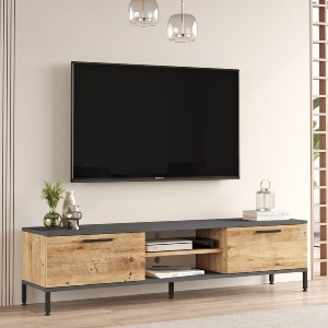 Artelibre - 15350139 ΕΠΙΠΛΟ ΤΗΛΕΟΡΑΣΗΣ ARTELIBRE ENFIELD ΠΕΥΚΟ/ΑΝΘΡΑΚΙ ΜΟΡΙΟΣΑΝΙΔΑ/ΜΕΤΑΛΛΟ 160X35X39.1CM