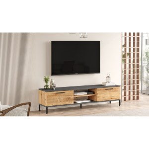 Artelibre - 15350139 ΕΠΙΠΛΟ ΤΗΛΕΟΡΑΣΗΣ ARTELIBRE ENFIELD ΠΕΥΚΟ/ΑΝΘΡΑΚΙ ΜΟΡΙΟΣΑΝΙΔΑ/ΜΕΤΑΛΛΟ 160X35X39.1CM