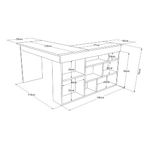 Artelibre - 15350141 ΓΡΑΦΕΙΟ ARTELIBRE FELTHAM ΛΕΥΚΟ ΜΟΡΙΟΣΑΝΙΔΑ 115X120X72CM