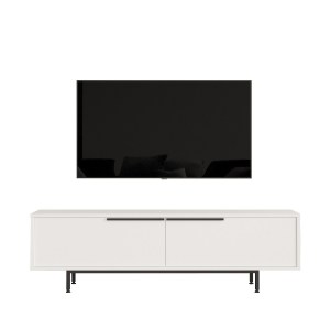 Artelibre - 15350142 ΕΠΙΠΛΟ ΤΗΛΕΟΡΑΣΗΣ ARTELIBRE FINCHLEY ΛΕΥΚΟ ΜΟΡΙΟΣΑΝΙΔΑ/ΜΕΤΑΛΛΟ 35.5X160X45.1CM