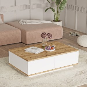 Artelibre - 15350144 ΤΡΑΠΕΖΑΚΙ ΣΑΛΟΝΙΟΥ ARTELIBRE FRIERN ΠΕΥΚΟ/ΛΕΥΚΟ ΜΟΡΙΟΣΑΝΙΔΑ 60X90X28.6CM