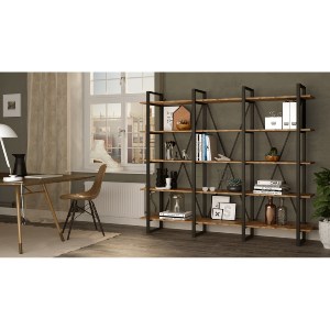 Artelibre - 15350145 ΒΙΒΛΙΟΘΗΚΗ ARTELIBRE FROGNAL ΠΕΥΚΟ/ΜΑΥΡΟ ΜΟΡΙΟΣΑΝΙΔΑ/ΜΕΤΑΛΛΟ 219.6X29.5X180CM