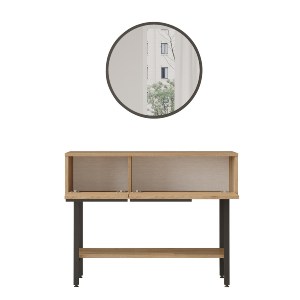 Artelibre - 15350146 ΚΟΝΣΟΛΑ ARTELIBRE FULHAM ΦΥΣΙΚΟ/ΜΑΥΡΟ ΜΟΡΙΟΣΑΝΙΔΑ/ΜΕΤΑΛΛΟ 29.5X100X76CM