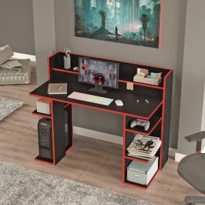Artelibre - 15350155 ΓΡΑΦΕΙΟ ARTELIBRE FIFE ΜΑΥΡΟ/ΚΟΚΚΙΝΟ ΜΟΡΙΟΣΑΝΙΔΑ/ΜΕΛΑΜΙΝΗ 124X58X98CM